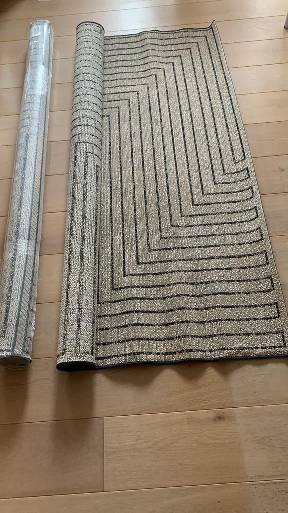 2x Leen Bakker Indy Jute Kleed 290x200 - Nieuwstaat, Ophalen, Beige, 200 cm of meer, Zo goed als nieuw