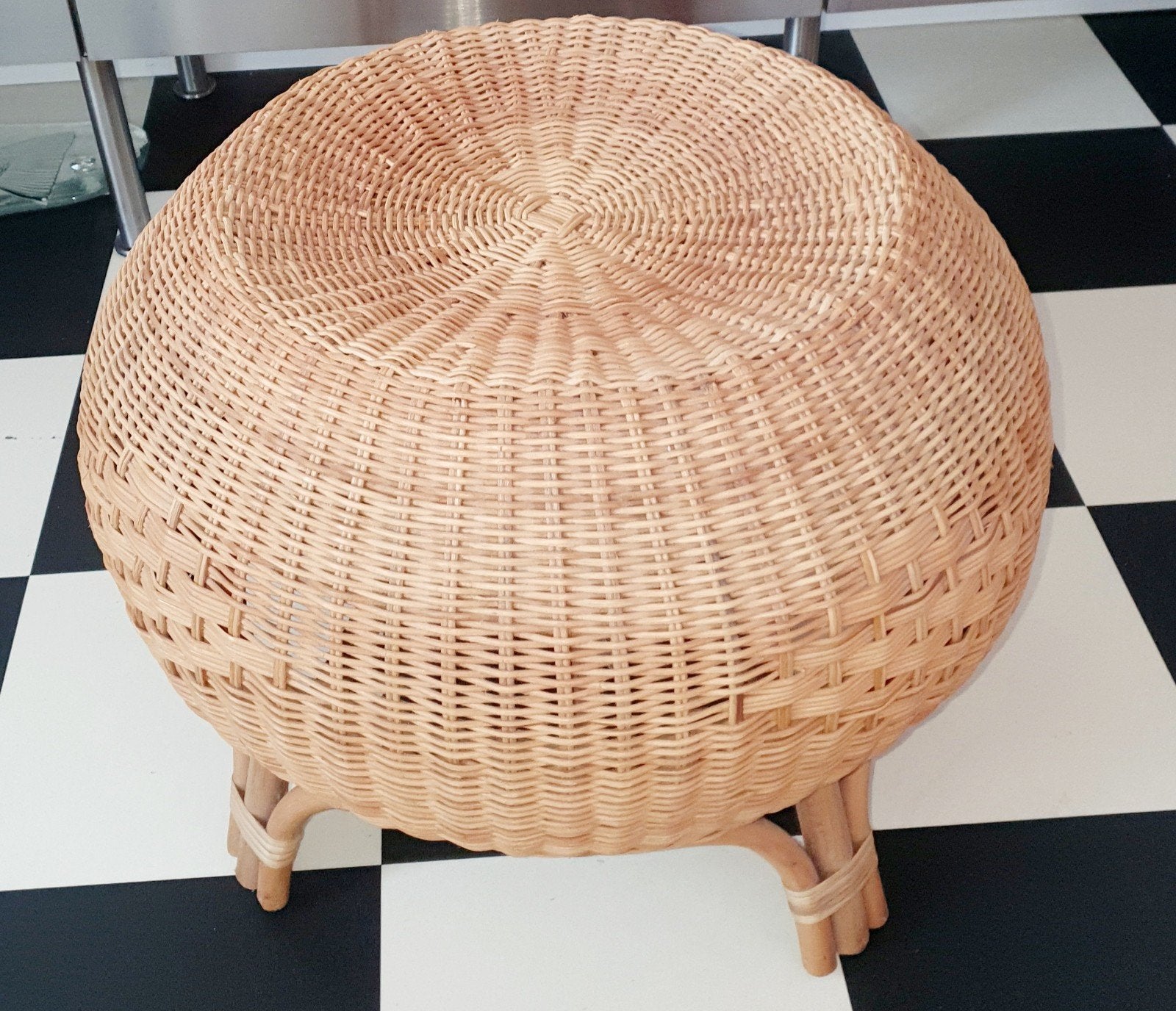 Rotan poef hocker ikea AGEN, Ophalen, Rond, Nieuw, Riet of Rotan
