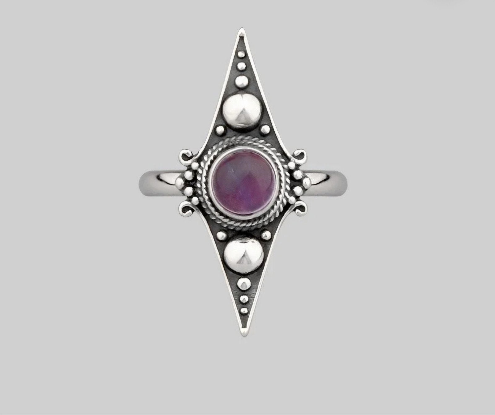 sterling zilveren amethyst edelsteen ring RegalRose, Paars, Ophalen of Verzenden, Zo goed als nieuw, 17 tot 18