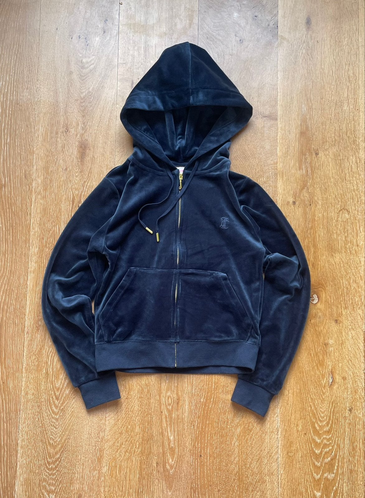 Juicy Couture Navy Zip Up Hoodie - Y2K Stijl - XXS, Ophalen of Verzenden, Nieuw, Maat 34 (XS) of kleiner, Blauw