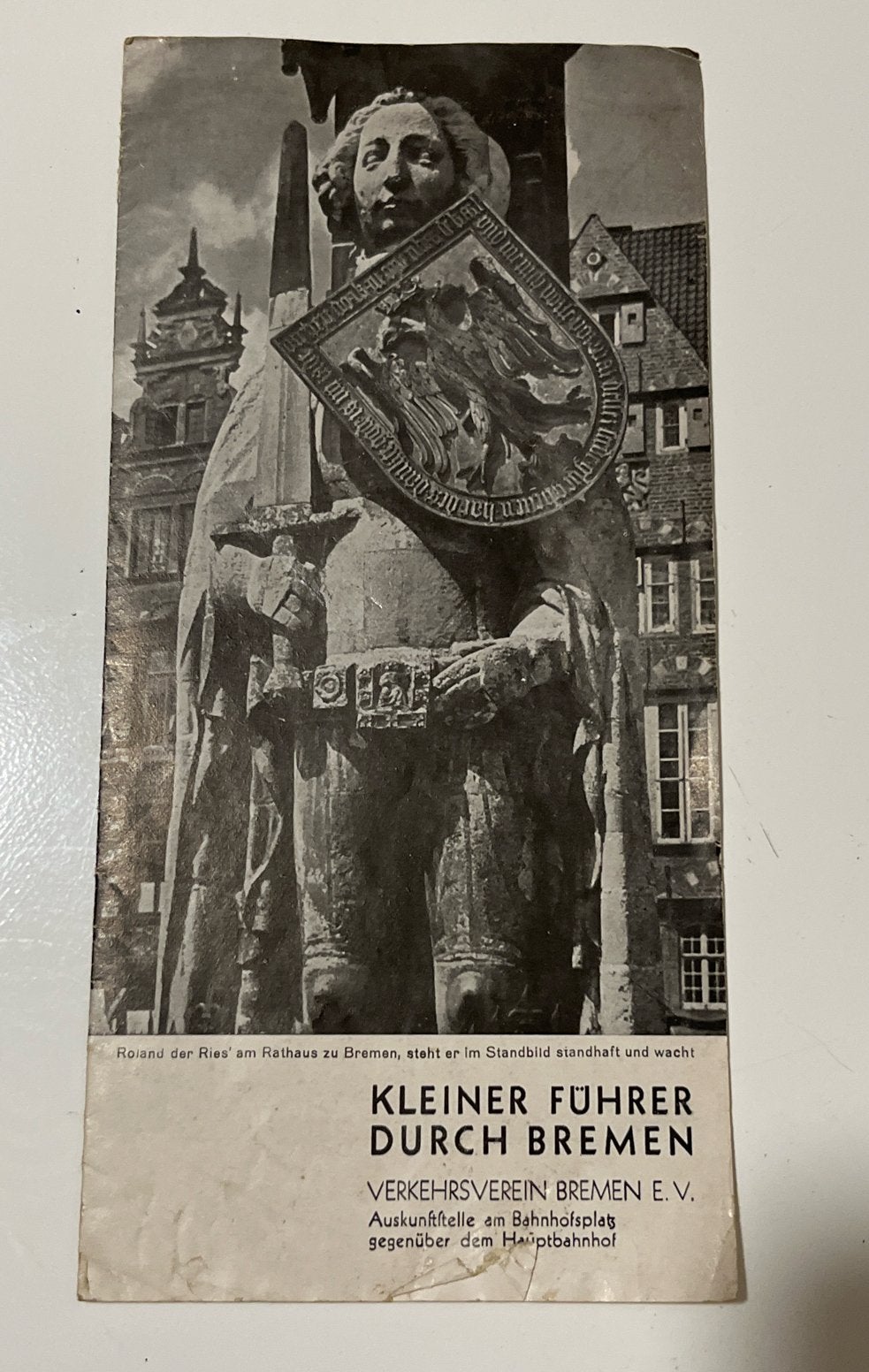 Kleine gids door Bremen - Vintage stadskaart en informatie, Gelezen, Ophalen of Verzenden, Landkaart, Duitsland