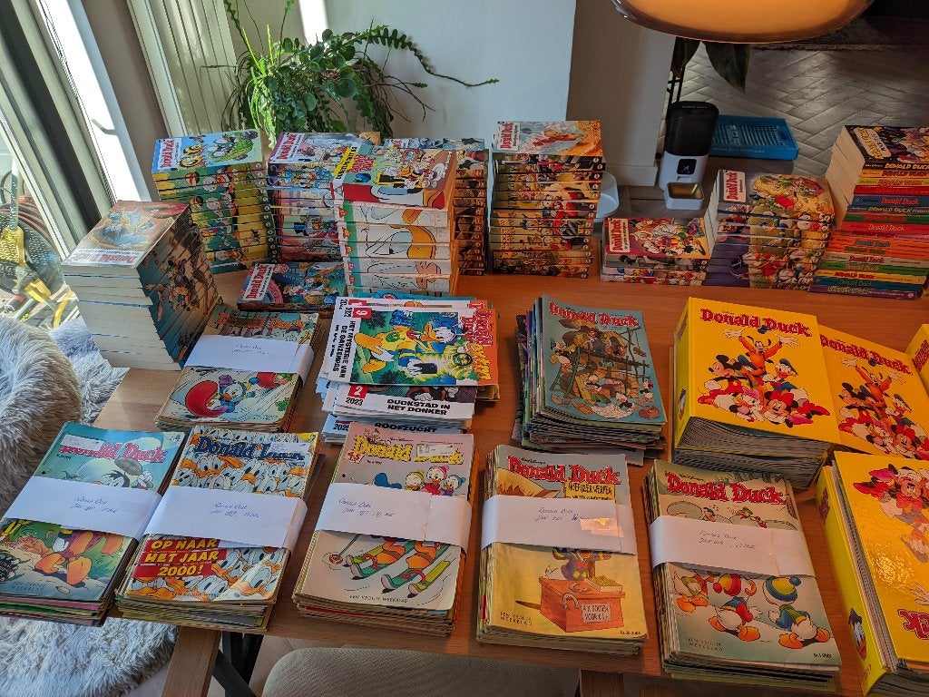 Grote collectie Donald Duck tijdschriften en pockets, Boeken, Walt Disney, Meerdere stripboeken, Ophalen, Gelezen