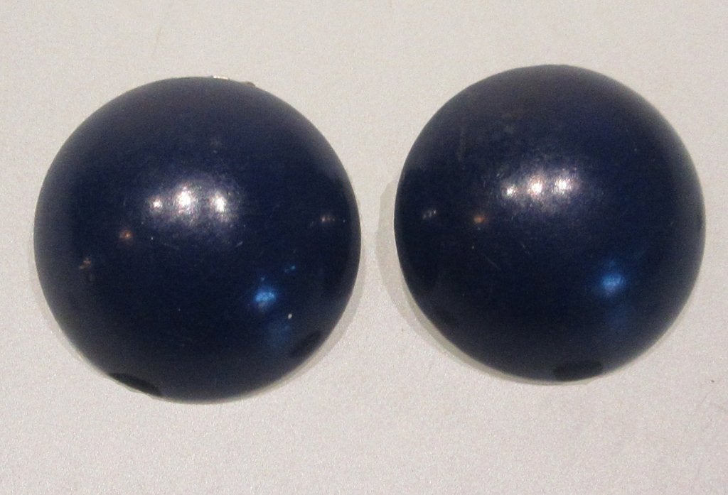 nr 15 donkerblauwe vintage cirkelvormige oorclip-ons o, Ophalen of Verzenden, Zo goed als nieuw, Blauw, Overige materialen
