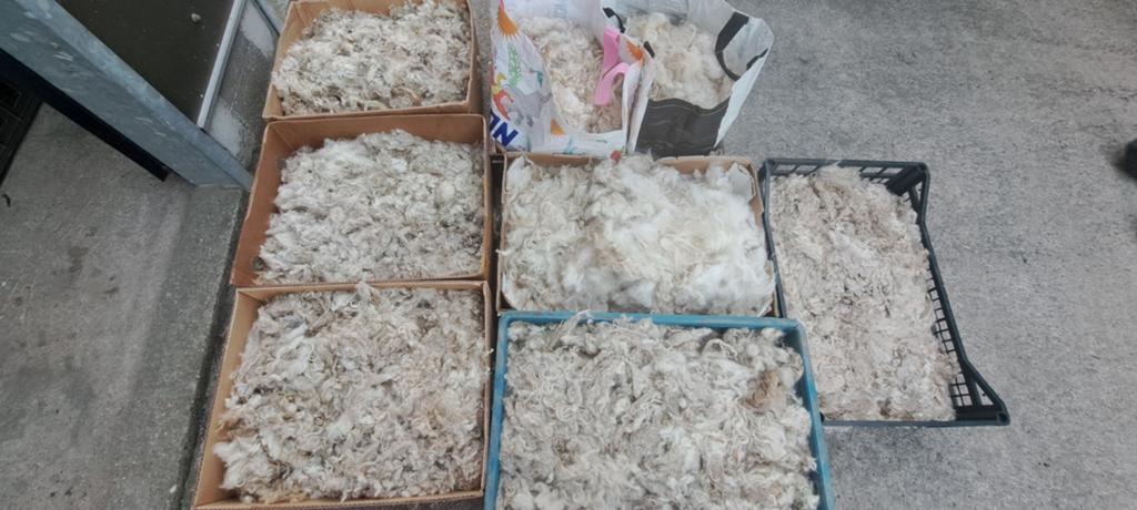 Angora Mohair Wol - Onbewerkt en Natuurlijk, Gebruikt, Wol, Beige, Ophalen of Verzenden