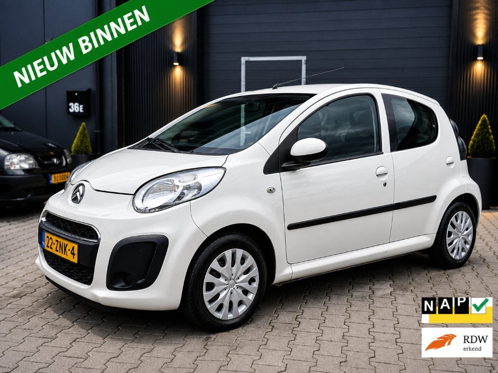 Citroën C1 1.0i 68PK 5Deurs, bj, 2013 Wit Airco, RIJKLAAR !!, Auto's, Voorwielaandrijving, Euro 5, Stof, Zwart