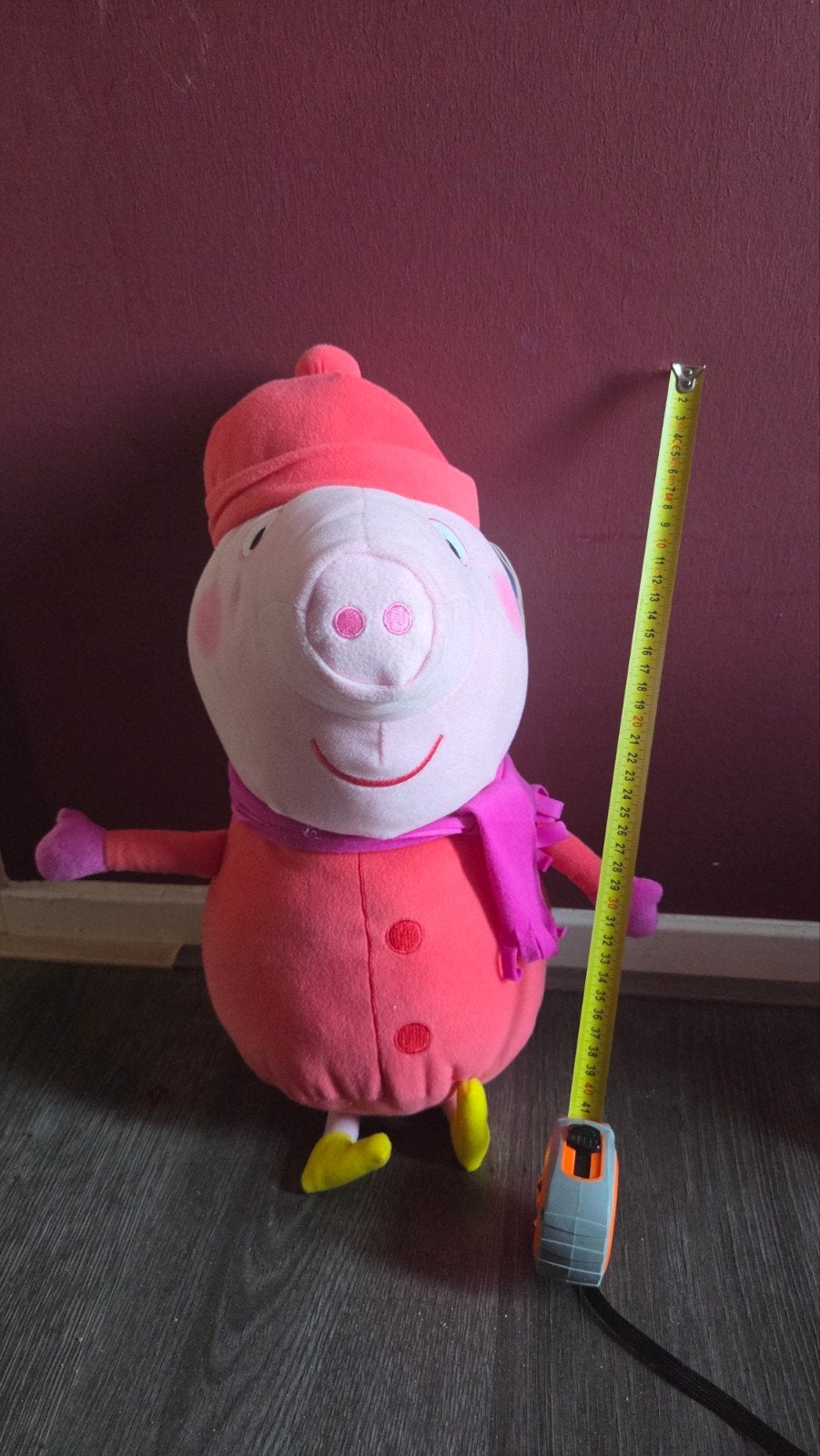 Officiele Peppa big knuffel winter 41cm hoog, Kinderen en Baby's, Speelgoed | Overig, Ophalen, Zo goed als nieuw, Jongen of Meisje