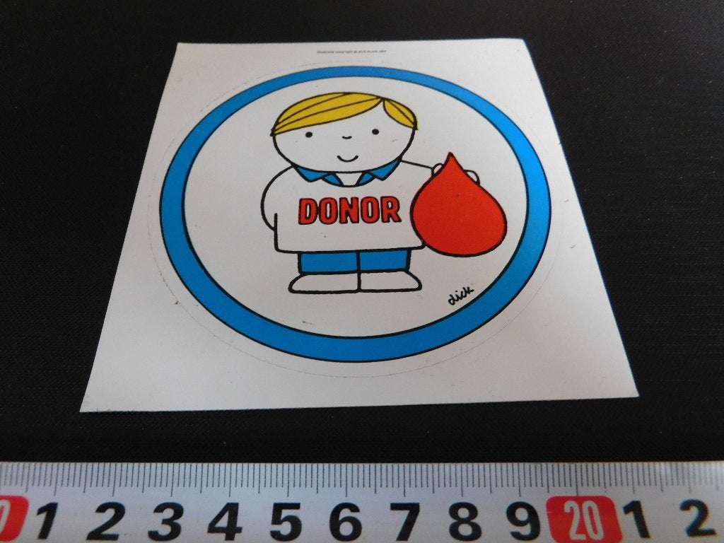 sticker strip Dick Bruna Bloed DONOR rode kruis KF883, Ophalen, Zo goed als nieuw