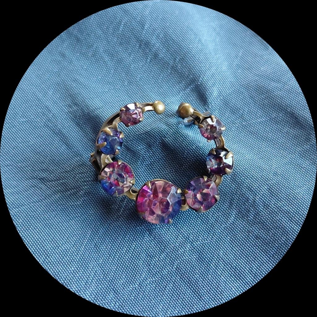 Victoriaanse Broche met Iris (Rainbow) Glas., Sieraden, Tassen en Uiterlijk, Antieke sieraden, Verzenden, Koper, Broche