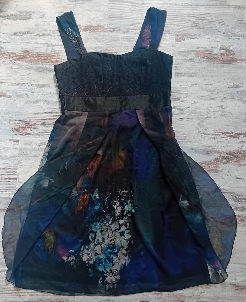 jurk,maat 40,chic,Steps,bruiloft,feest,blauw,zomer,top,dress, Maat 38/40 (M), Verzenden, Zwart, Cocktailjurk