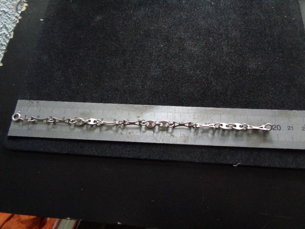 Zilveren bewerkte Armband 19,5cm lang, Ophalen of Verzenden, Zo goed als nieuw, Zilver, Zilver