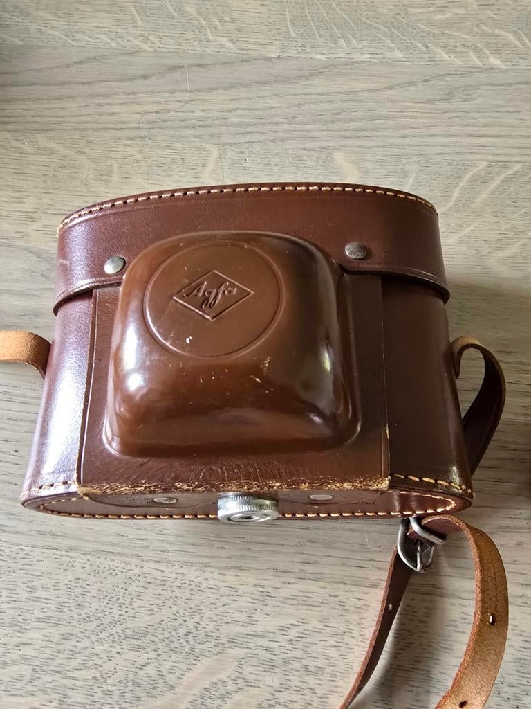 Vintage Agfa Click-I camera met lederen tas en flitser, Audio, Tv en Foto, Fotocamera's Analoog, Ophalen of Verzenden, Gebruikt