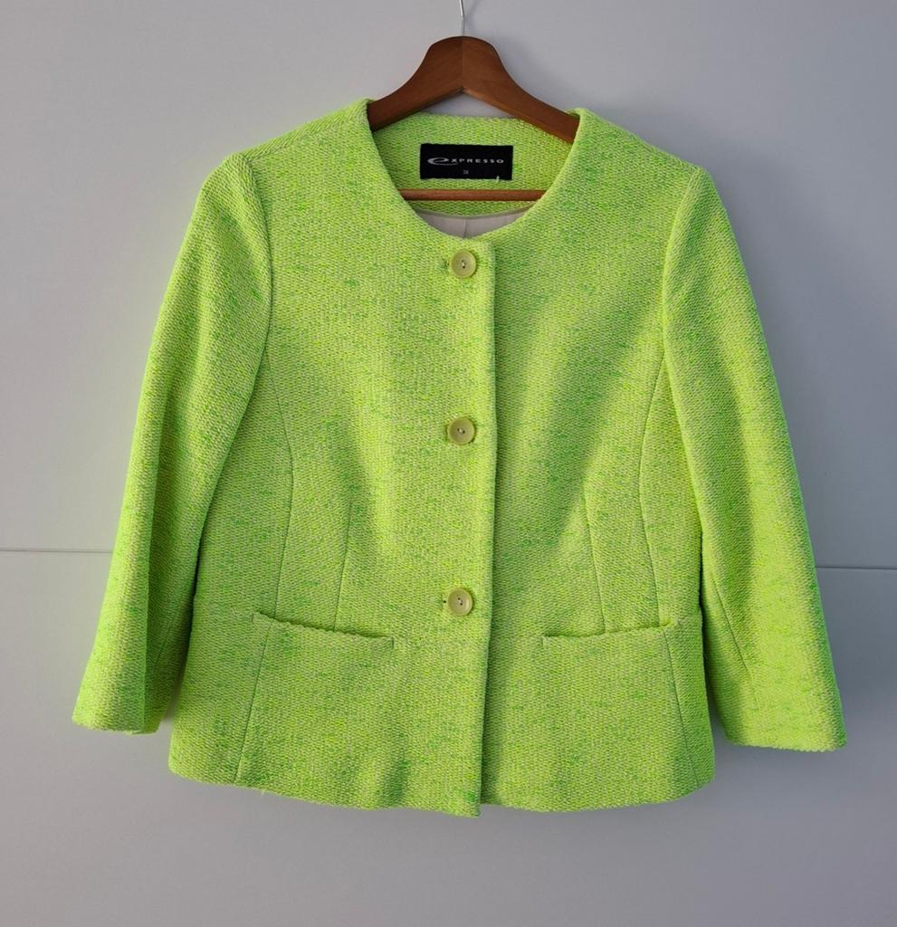 Mooi limegroen jasje in bouclé Expresso maat 38, Maat 38/40 (M), Expresso, Ophalen of Verzenden, Zo goed als nieuw
