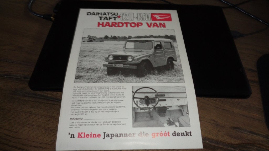 Folder  DAIHATSU TAFT f20-f50 HARDTOP VAN, Verzenden, Zo goed als nieuw, Overige merken
