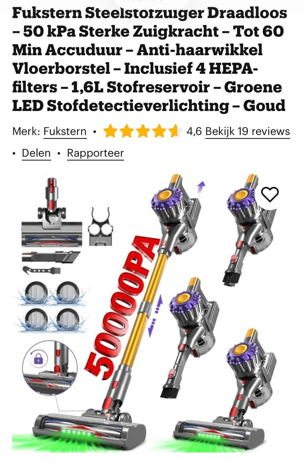 Fukstern steelstofzuiger, Overige merken, Ophalen of Verzenden, Zo goed als nieuw, Reservoir