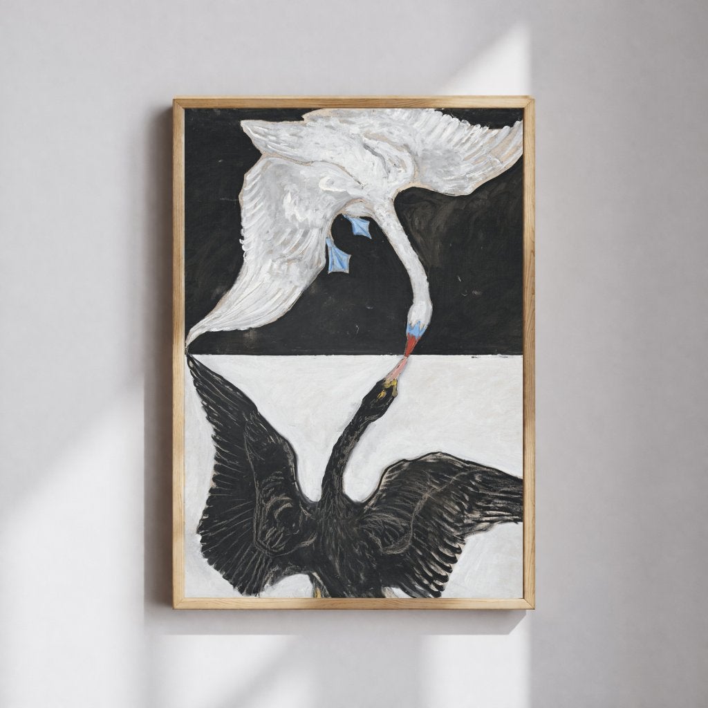 The Swan Kunstprint 30x40 cm – Spirituele Wandkunst, 30 cm, Verzenden, Wandhanger, Meerkleurig