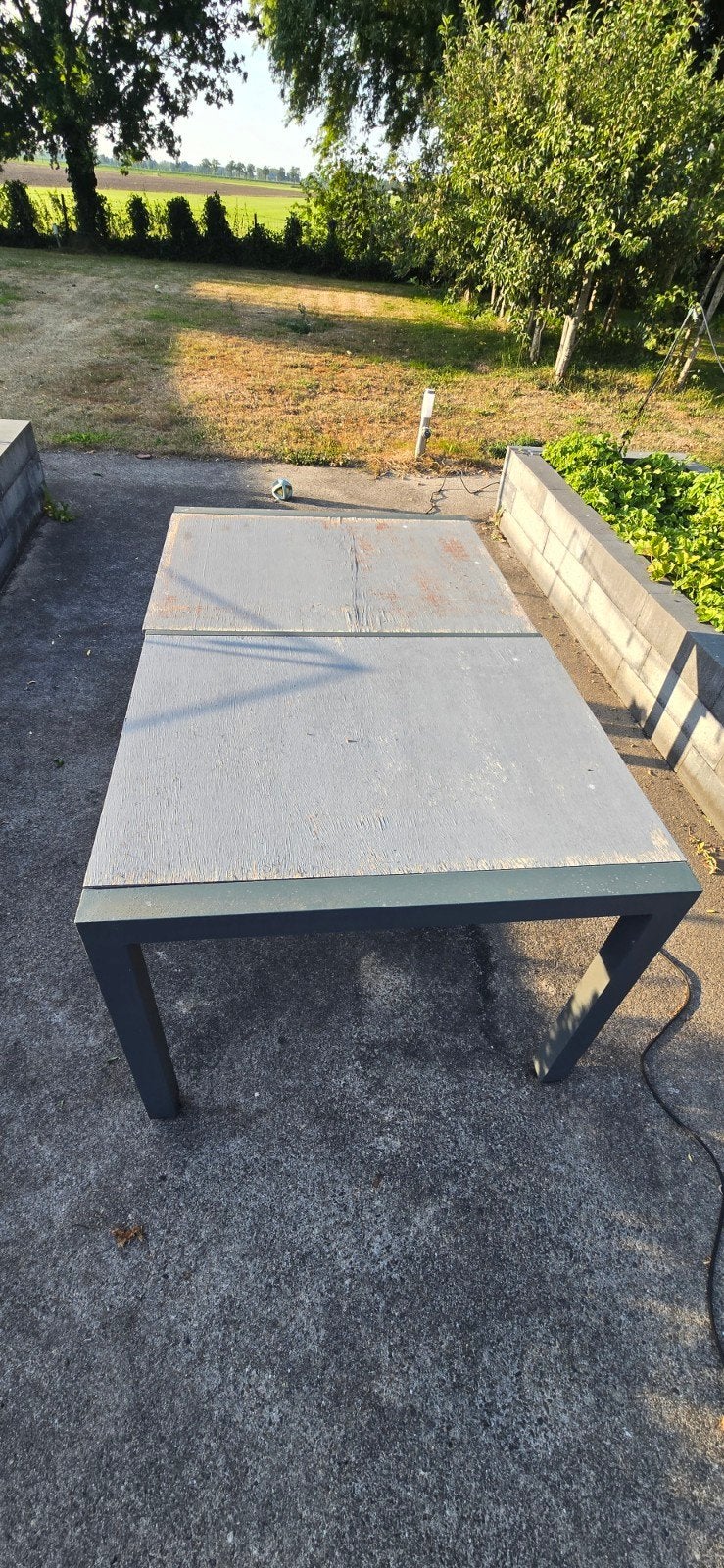 Robuuste tuintafel - Grijs, Ophalen, Gebruikt, Rechthoekig, Metaal