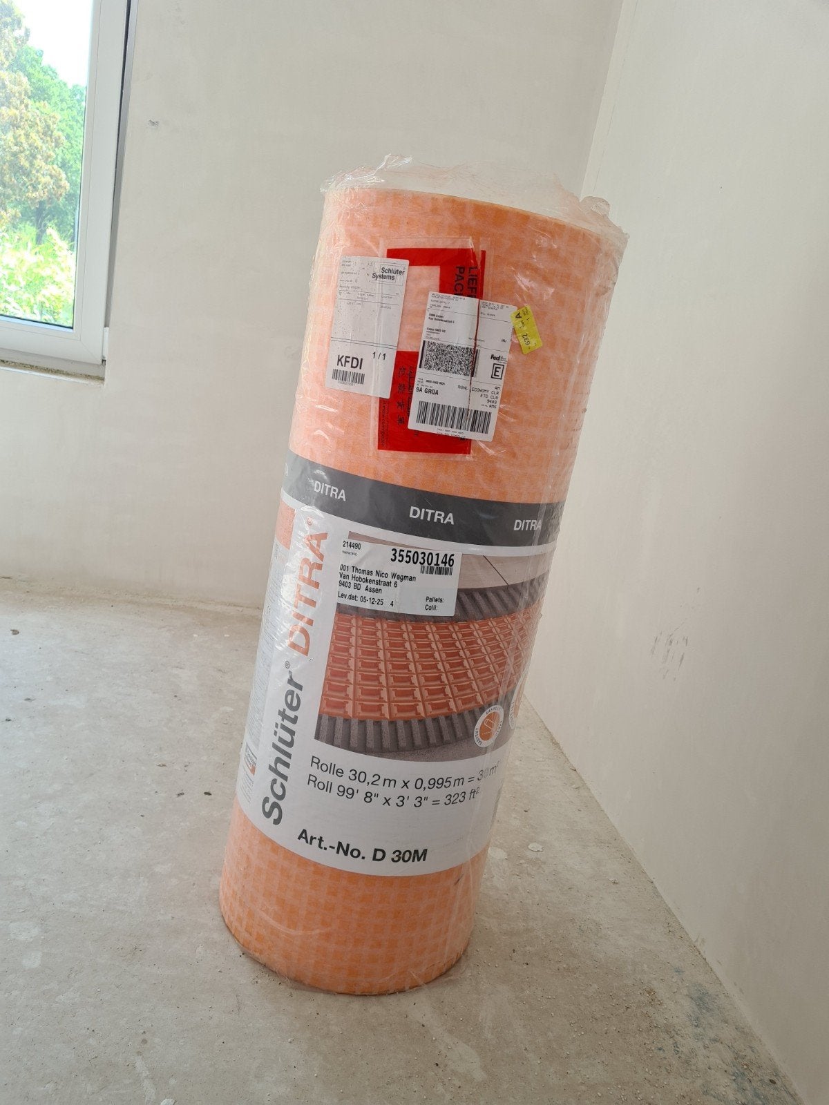 Ongebruikte Schlüter DITRA ontkoppelingsmat 30m², Ophalen, 60 cm of meer, Overige typen, Nieuw