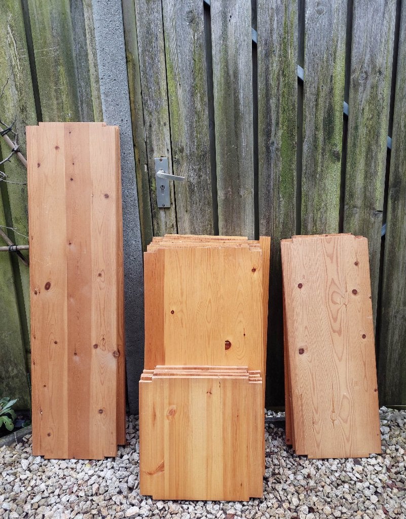 Grenen timmerpanelen en stellingkast planken, Ophalen, Minder dan 25 mm, Eiken, Nieuw