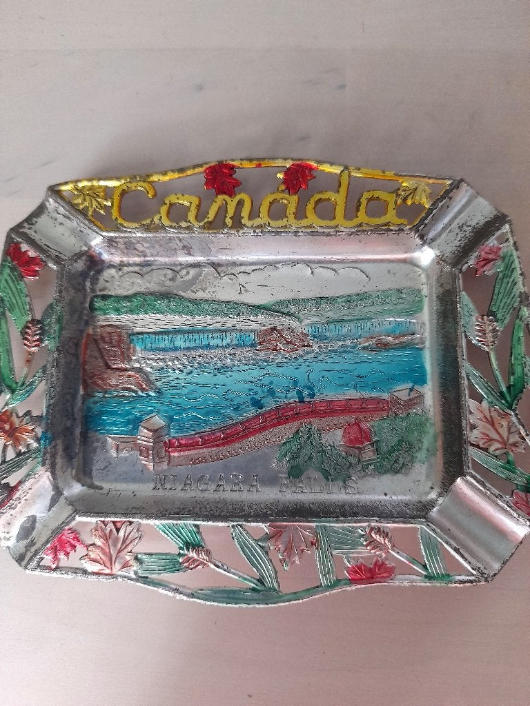 Vintage asbak Canada Niagara falls made in Japan, Ophalen of Verzenden, Gebruikt, Asbak