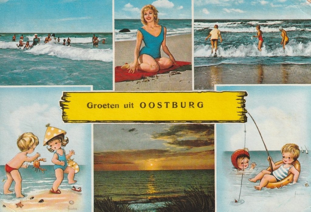 OOSTBURG Branding Strand Badgasten Groeten, Verzenden, 1960 tot 1980, Gelopen, Zeeland