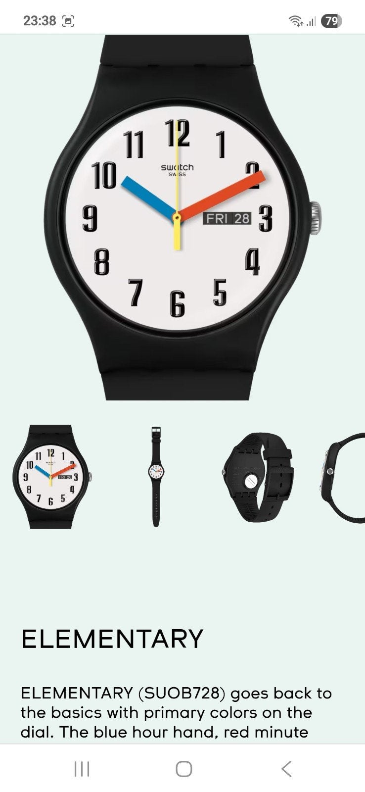 Swatch Elementary SUOB728 Polshorloge Zwart, Sieraden, Tassen en Uiterlijk, Horloges | Dames, Kunststof, Polshorloge, Swatch, Kunststof