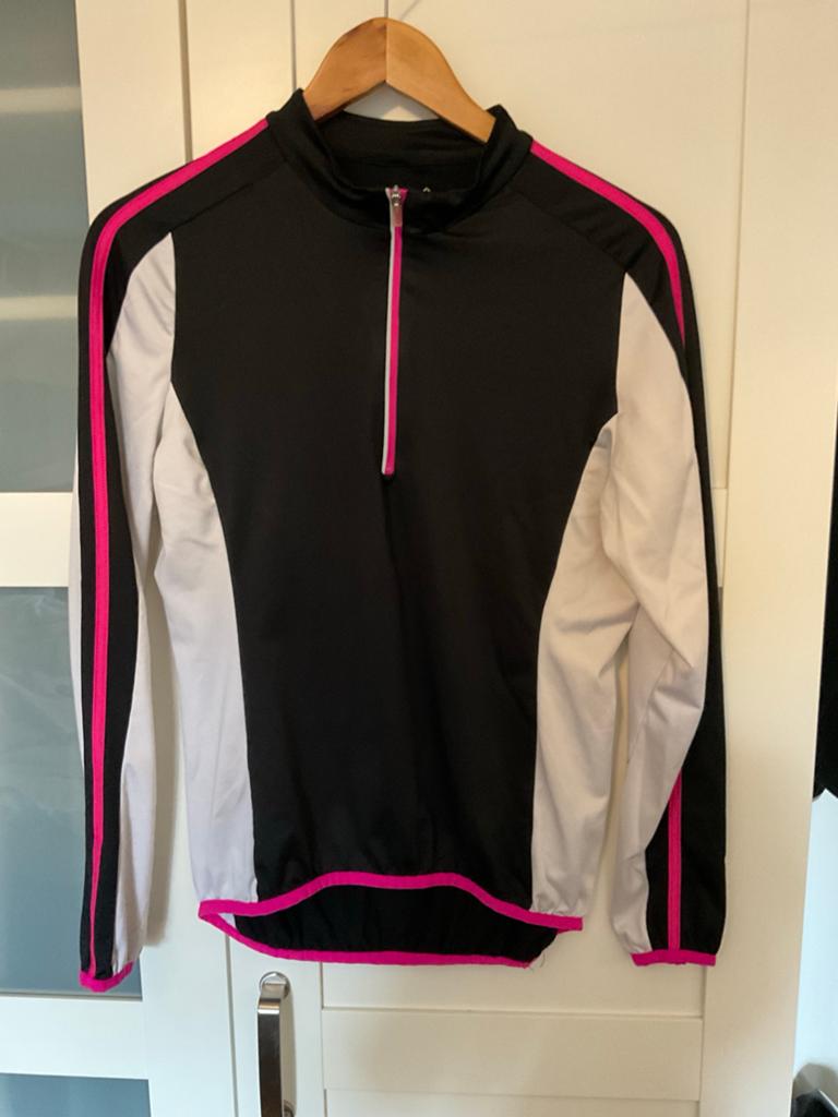 Dames Fietsshirt Zwart/Wit/Roze - Maat 42, Fietsen en Brommers, Fietsaccessoires | Fietskleding, Ophalen, Gebruikt, Overige maten