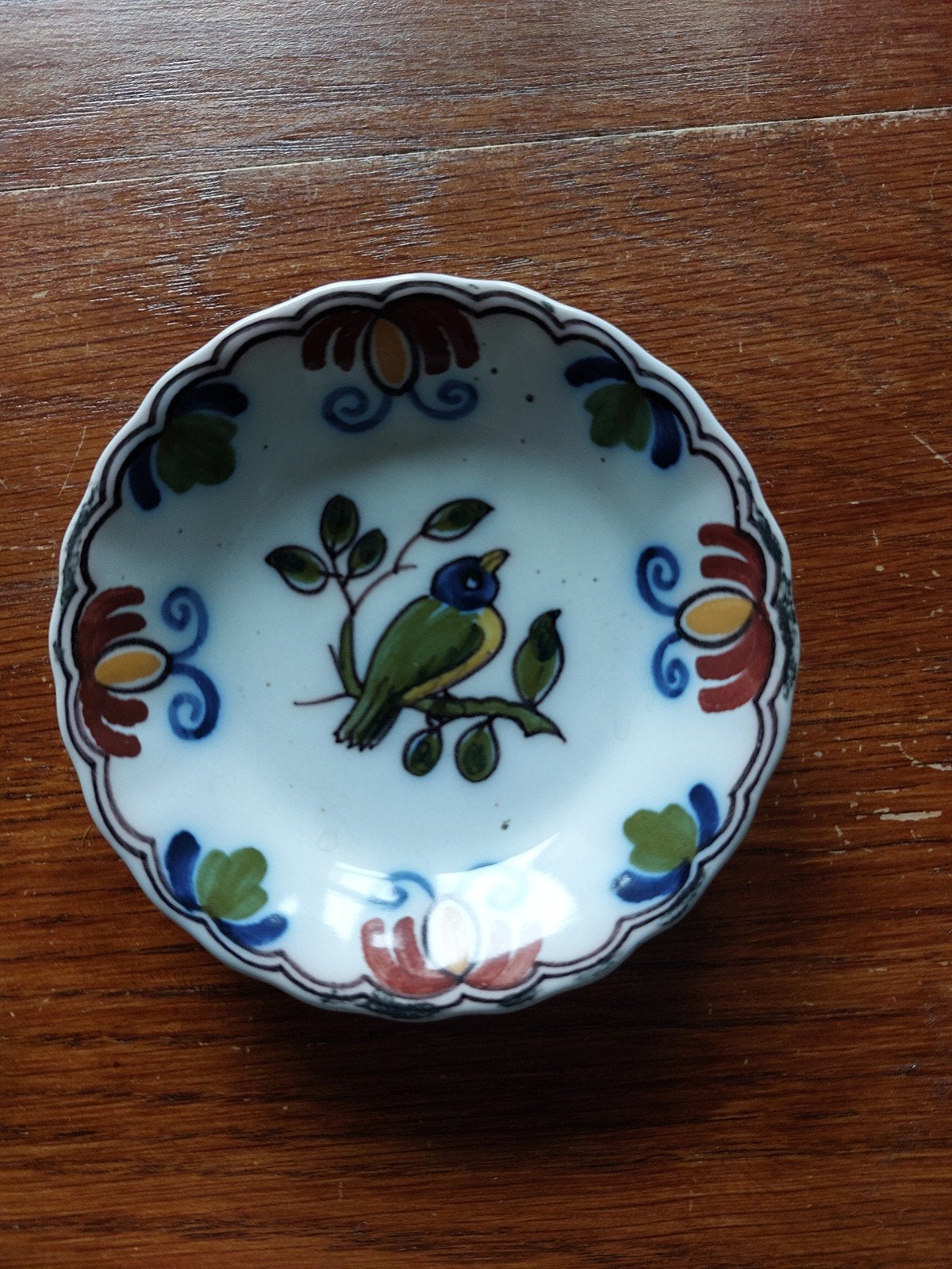 Decoratief Delfts blauw schaaltje met vogelmotief, Ophalen of Verzenden