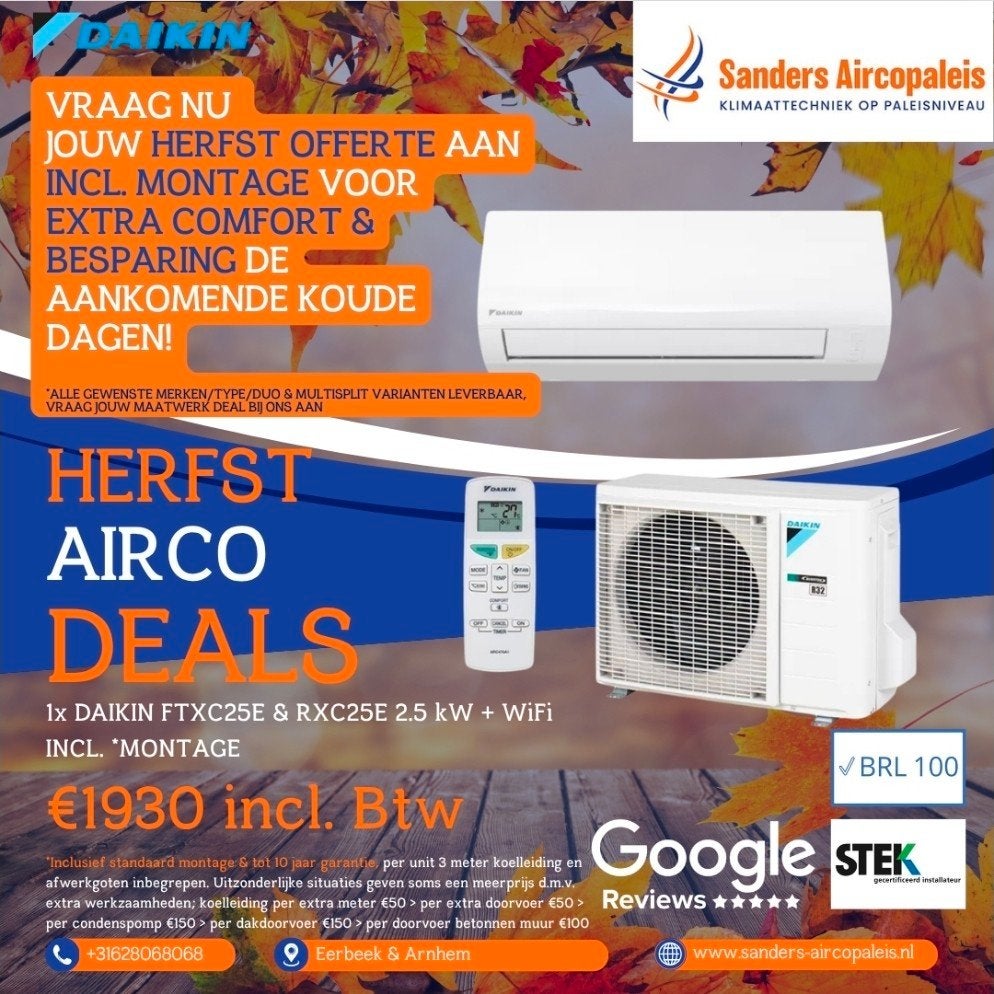 Vakantie Airco Deals Daikin Mitsubishi LG Tcl !!, Koelen en Ontvochtigen, Minder dan 60 m³, Nieuw, 3 snelheden of meer