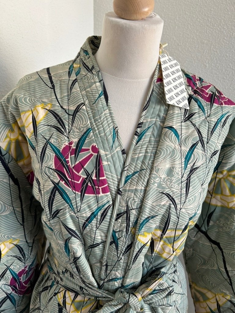King Louie maat universeel Kimono jacket quilted NIEUW, Kleding | Dames, Jassen | Zomer, Maat 38/40 (M), Blauw, Nieuw, Ophalen of Verzenden