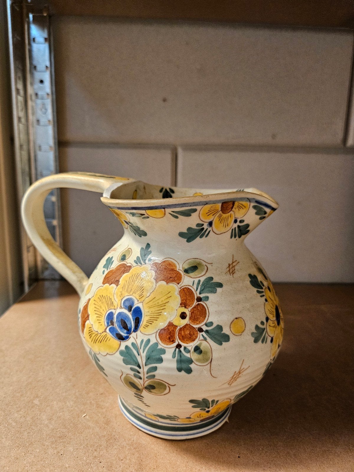 Antieke Regina Gouda Holland Melkkan - Handgeschilderd, Ophalen of Verzenden
