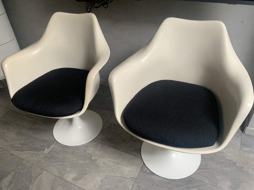 Vintage tulp stoelen wit, Huis en Inrichting, Stoelen, Ophalen, Gebruikt, Wit
