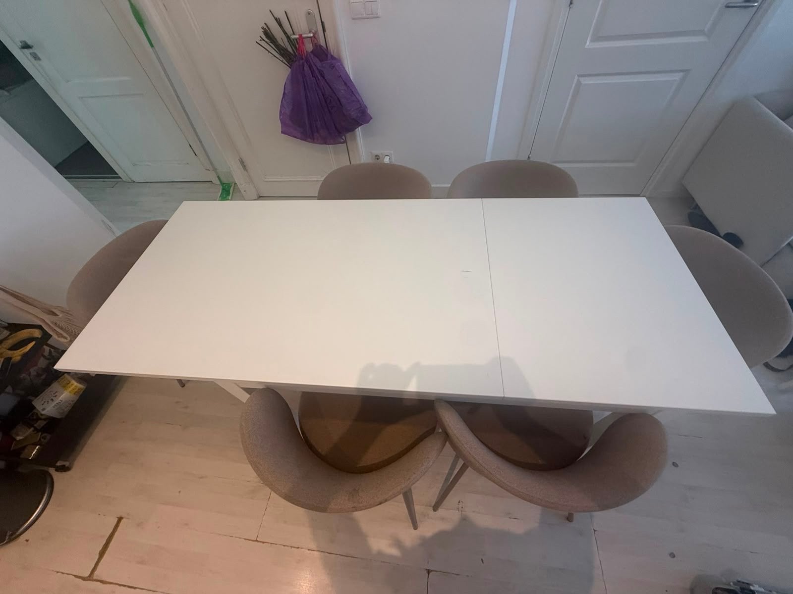 IKEA Uitschuifbare Eettafel - Wit (130/190 x 80 cm), Ophalen, 50 tot 100 cm, Zo goed als nieuw, Vijf personen of meer