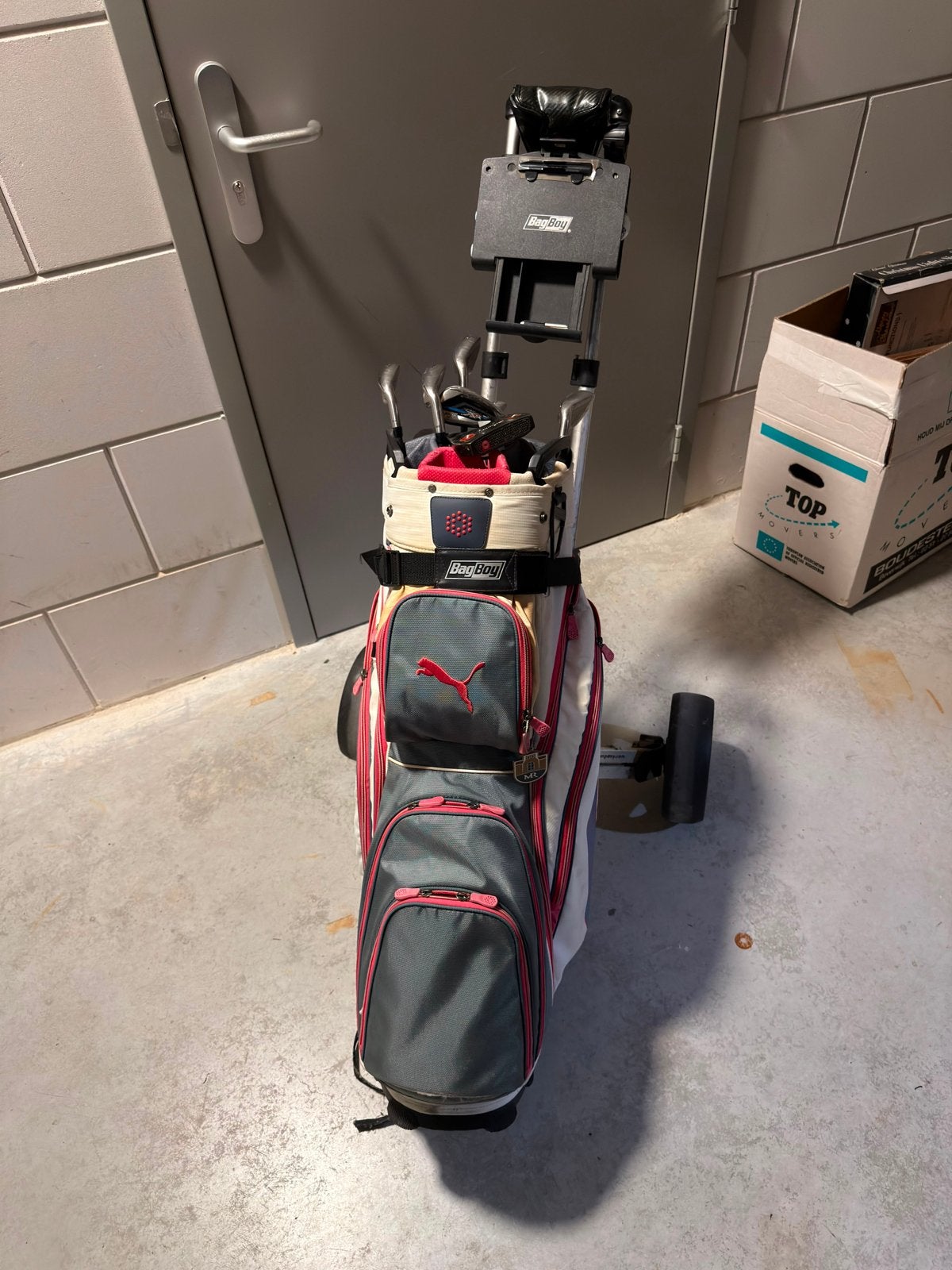 Bagboy golftas met clubs en trolley, Ophalen, Gebruikt, Club, Overige merken