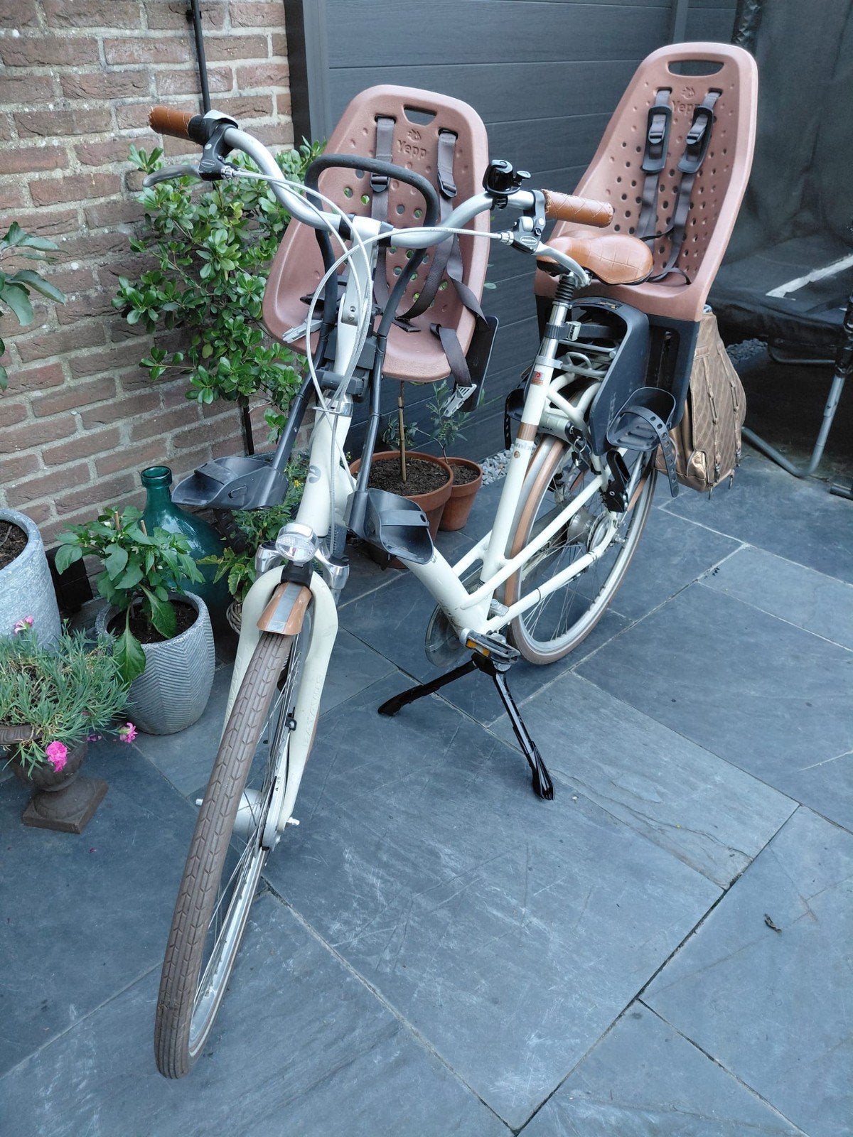 Transportfiets met 2 kinderzitjes en fietstassen, Overige merken, Velgrem, Versnellingen, Ophalen of Verzenden
