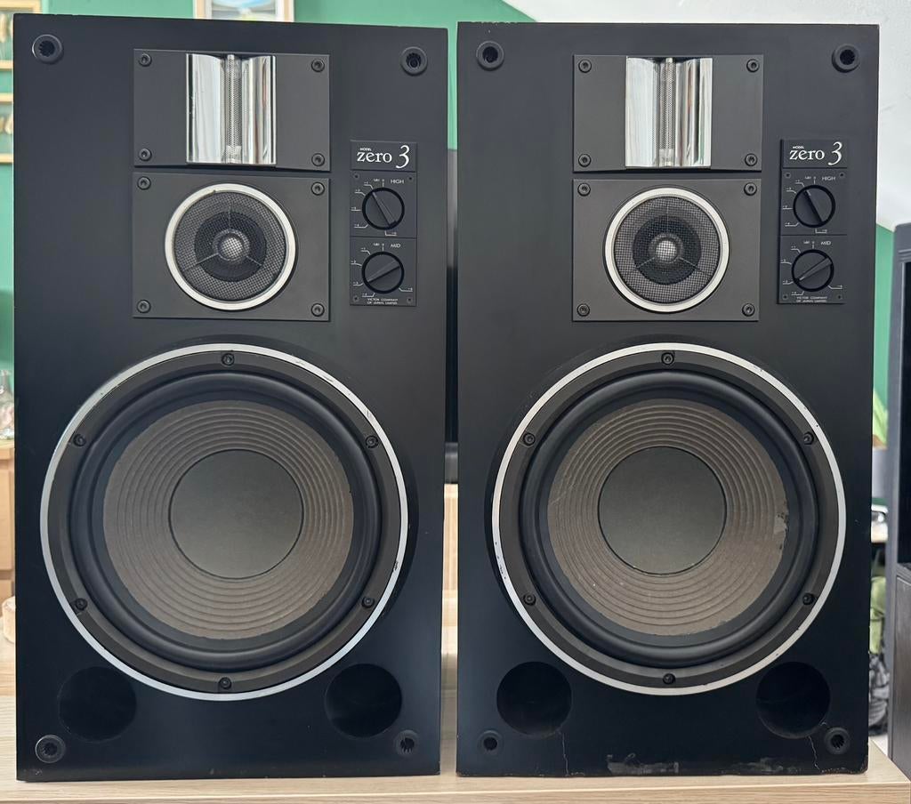 JVC zero 3 hifi luidsprekers, Audio, Tv en Foto, Luidsprekers, Gebruikt, Front, Rear of Stereo speakers, 60 tot 120 watt, JVC
