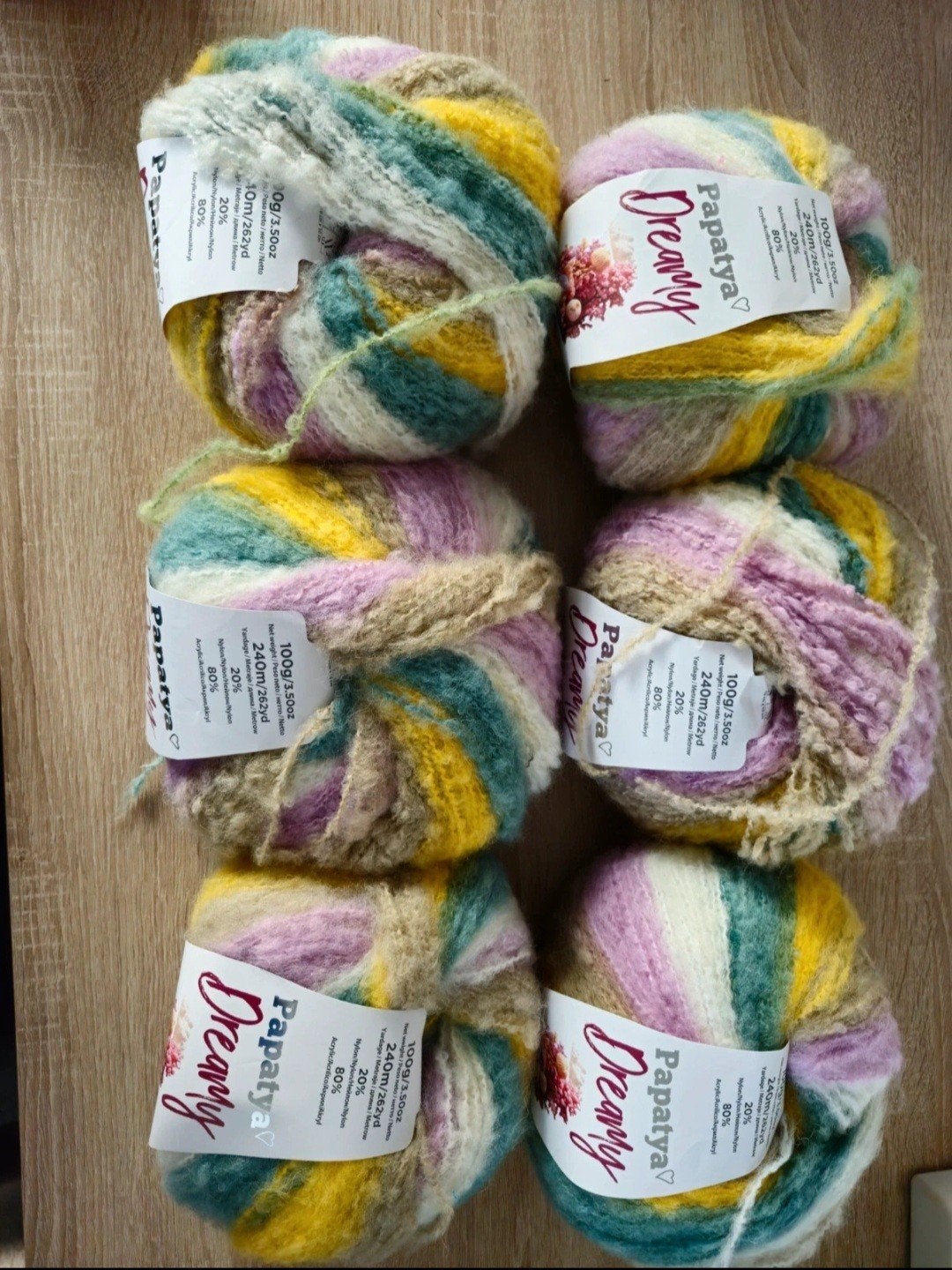 Papatya Dreamy Wol - 6 bollen, 20% Nylon, 80% Acryl, Ophalen of Verzenden, Nieuw, Breien of Haken, Wol of Garen