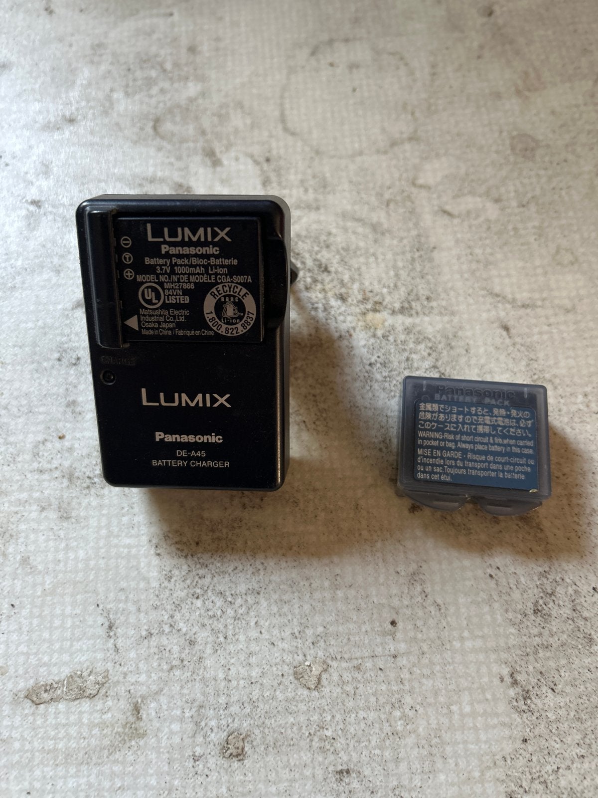 Panasonic Lumix DE-A45 acculader met accu, Audio, Tv en Foto, Gebruikt, Panasonic, Accu