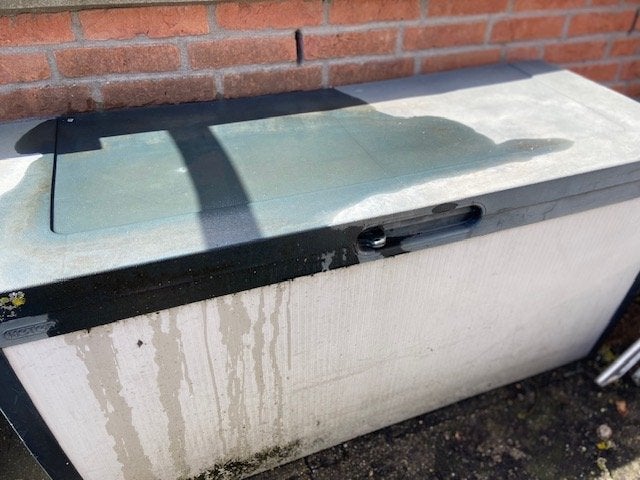 Keter opbergbox 305 liter (117x45x58cm), Tuin en Terras, Ophalen, Gebruikt, Kunststof, Overige typen