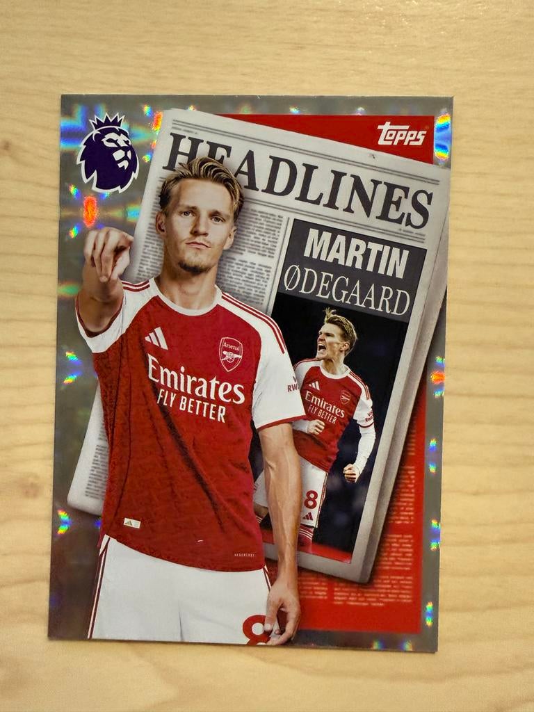 Topps Premier League Martin Ødegaard Headlines Kaart, Ophalen of Verzenden, Zo goed als nieuw, Buitenlandse clubs, Spelerskaart
