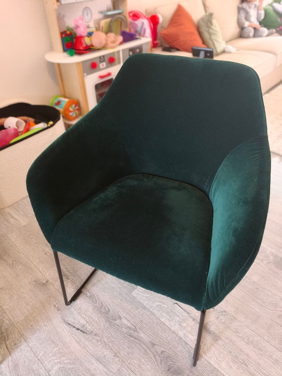 ikea stoel TOSSBERG groen Velvet, Ophalen, Zo goed als nieuw, Overige kleuren