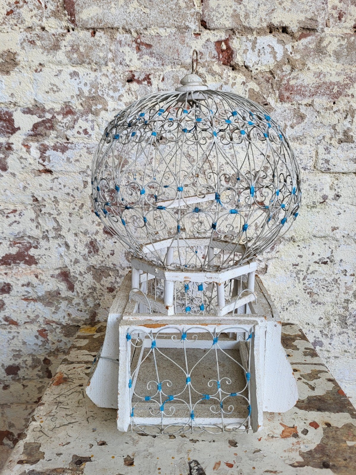 franse brocante  / shabby vogelkooi / allegonda, Antiek en Kunst, Ophalen of Verzenden