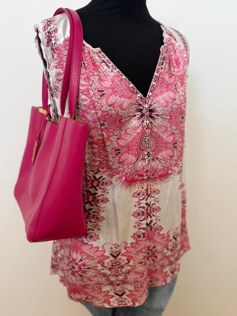 50% DEA KUDIBAL luxe zijden paisley blouse roze XL, Kleding | Dames, Blouses en Tunieken, Zo goed als nieuw, Maat 42/44 (L), Roze