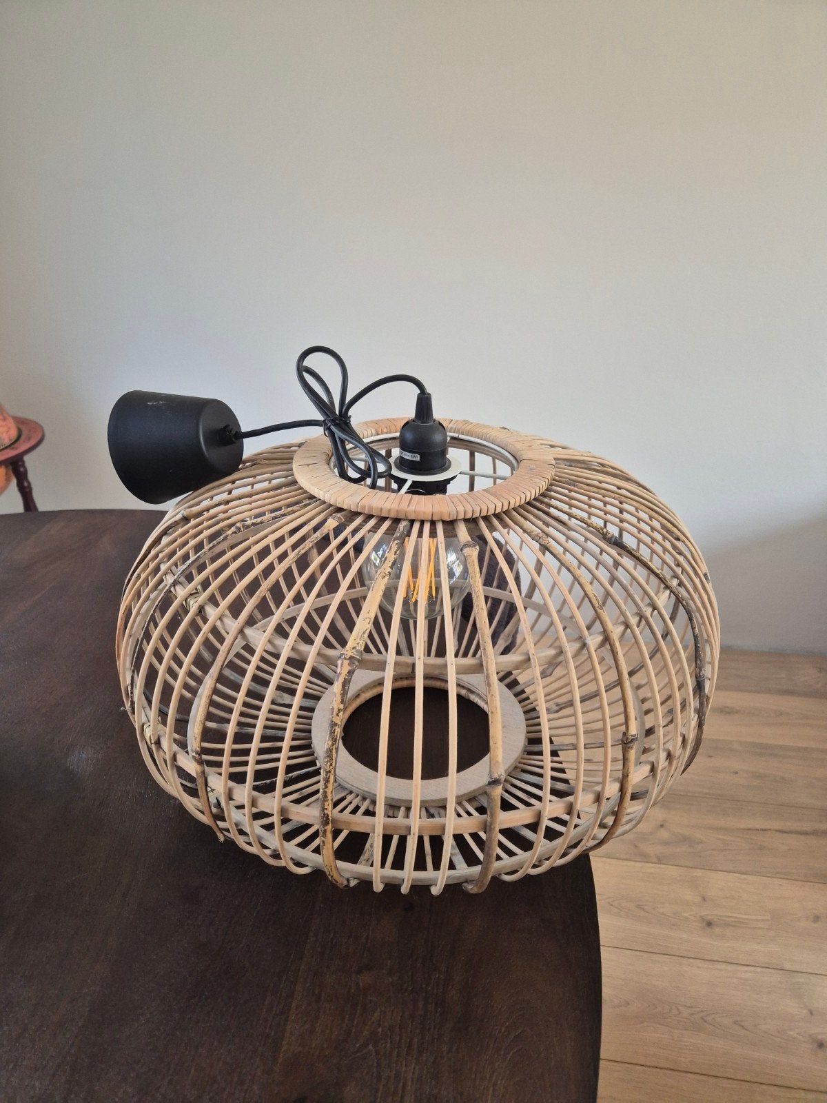 Rotan hanglamp Kwantum, Ophalen, Zo goed als nieuw, Bohemien, Natuurlijk, Minder dan 50 cm