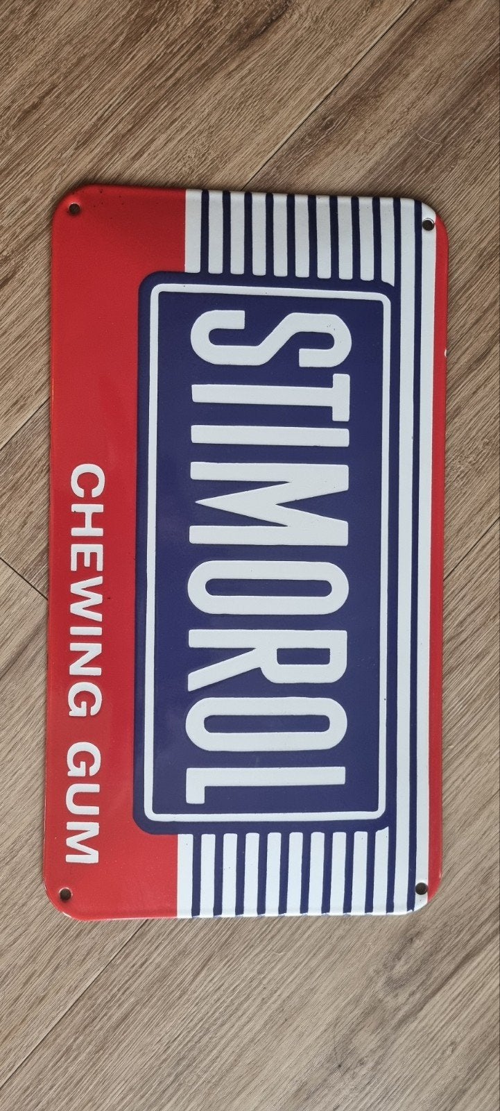 Stimorol emaille bord, Ophalen of Verzenden, Gebruikt, Reclamebord