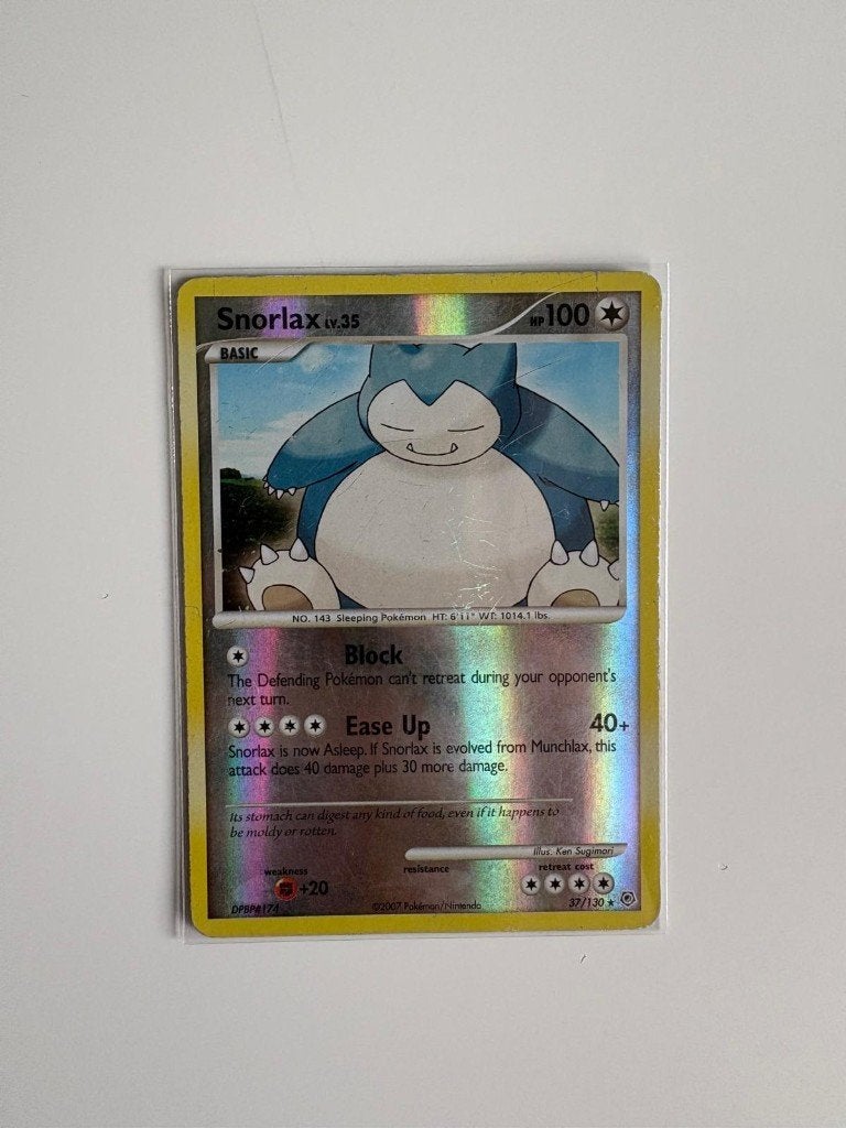 Snorlax (37/130) Diamond & Pearl, Ophalen of Verzenden, Zo goed als nieuw, Losse kaart, Foil