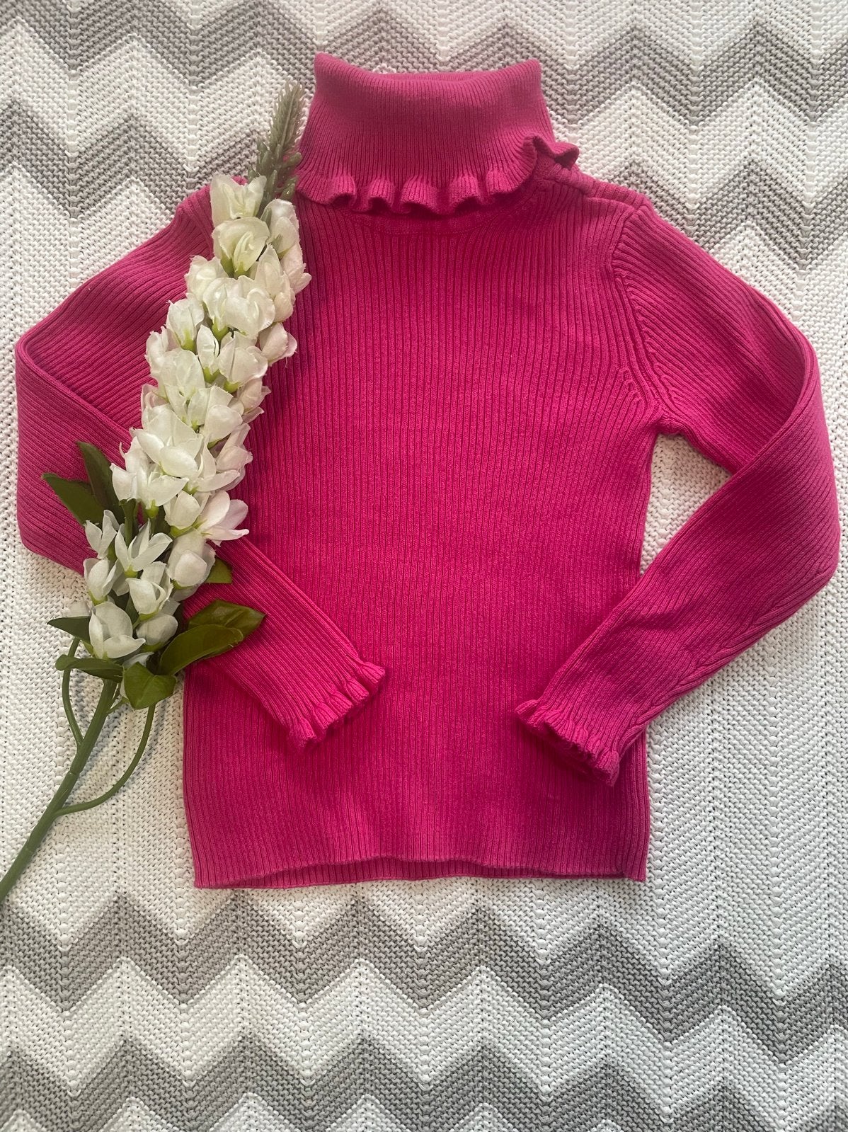 ZGAN, fuchsia roze ribbeltrui mey col van de Hema, maat 98, Ophalen of Verzenden, Zo goed als nieuw, Meisje, Trui of Vest