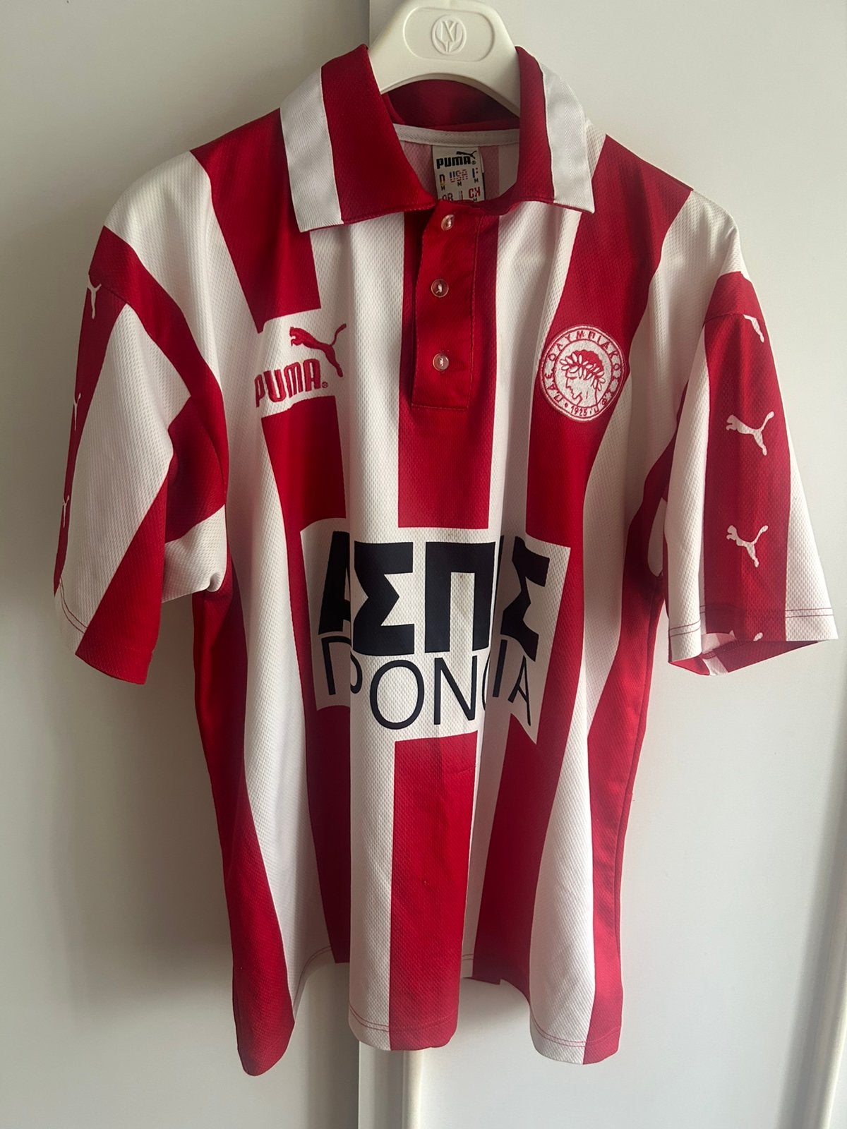 Vintage voetbalshirt voetbal shirt Olympiakos Piraeus 97-98, Maat M, Ophalen, Gebruikt, Shirt
