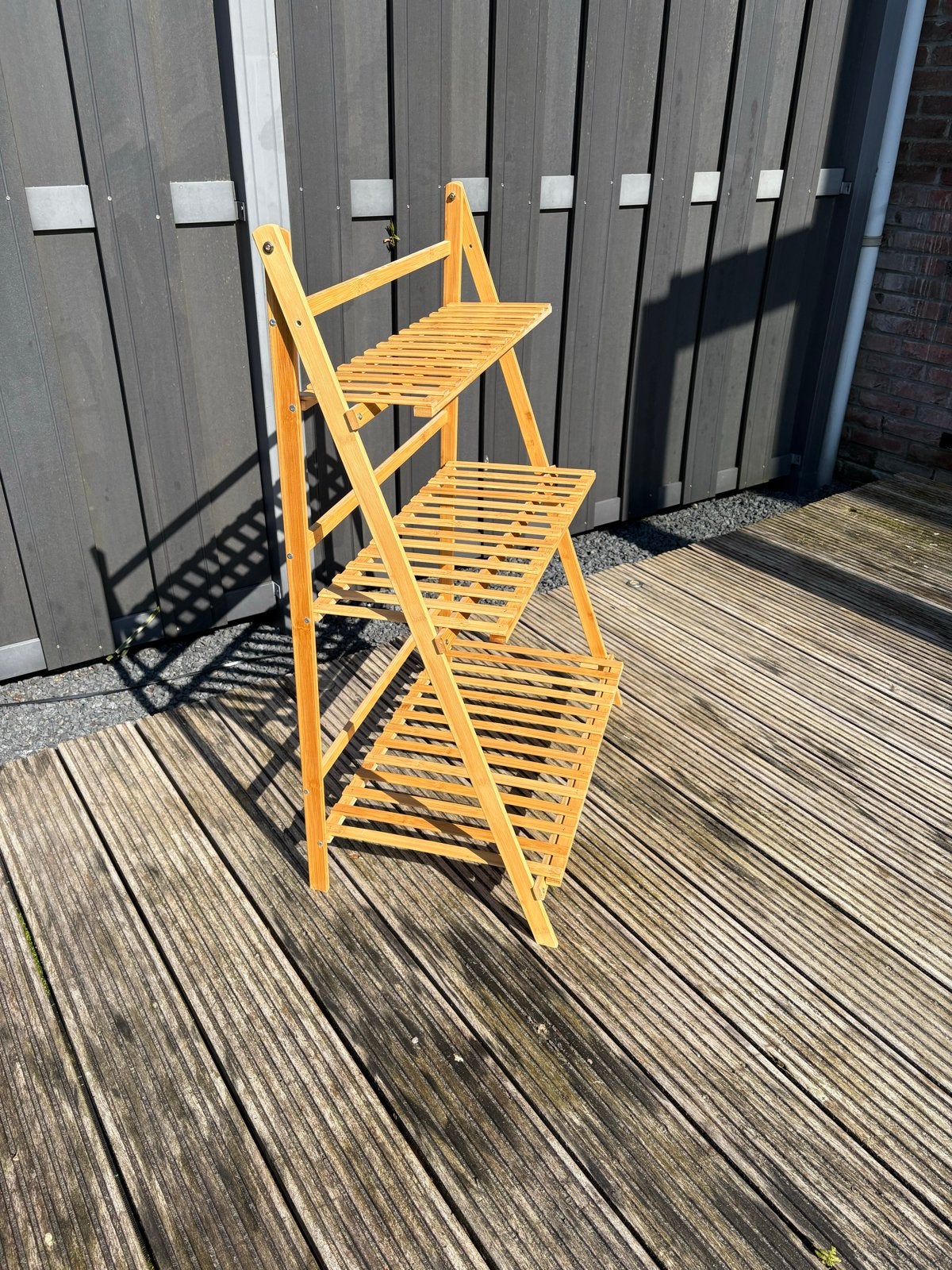 Opklapbaar bamboe plantenrek - 103x68,5 cm, Ophalen, Zo goed als nieuw, Binnen, 60 cm of meer