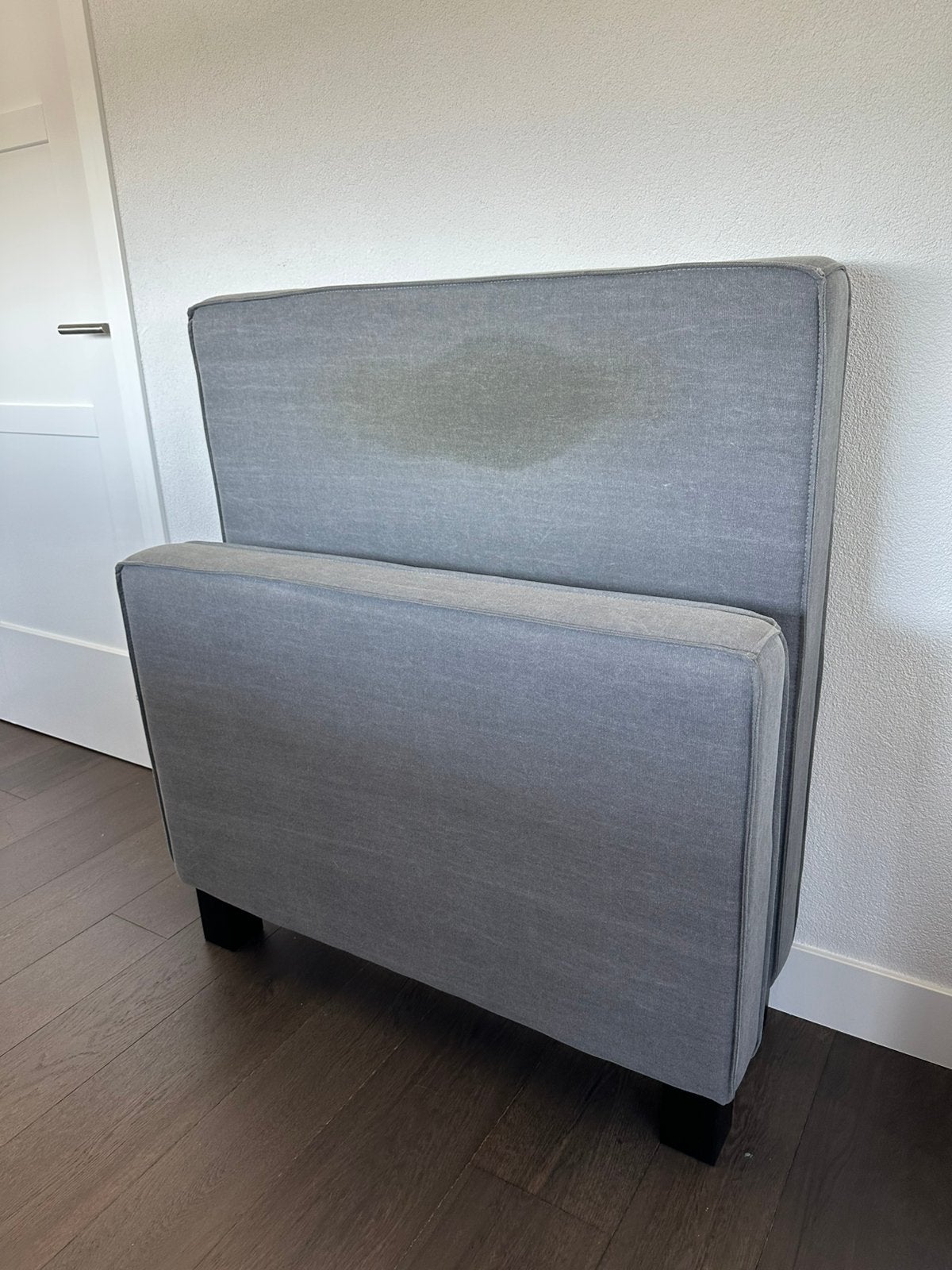 Emma gestoffeerd bed inclusief hoofd- en voeteinde, Ophalen, Overige materialen, Gebruikt, 90 cm