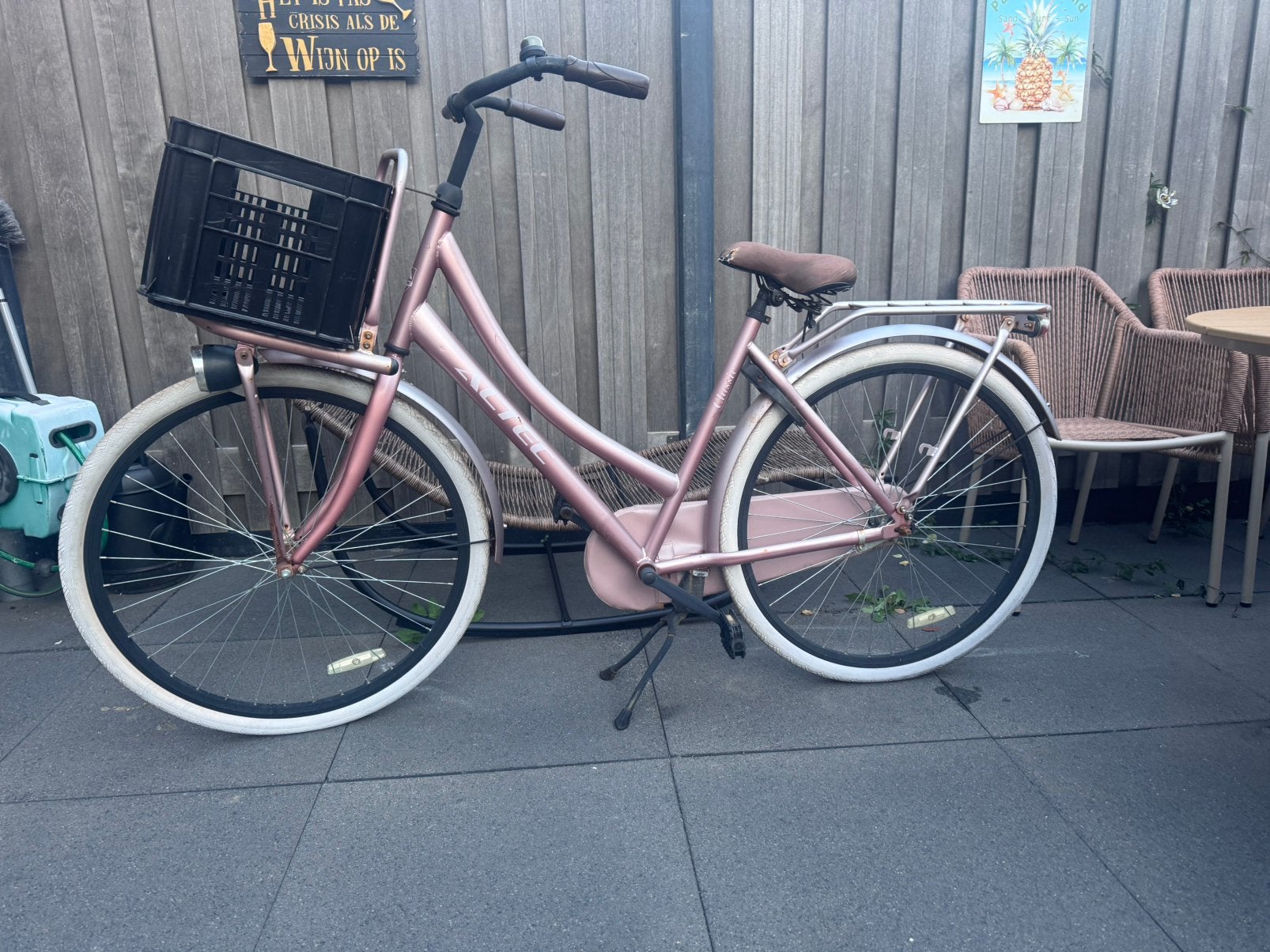 Leuke roze fiets TEAB, Ophalen, Gebruikt, Terugtraprem
